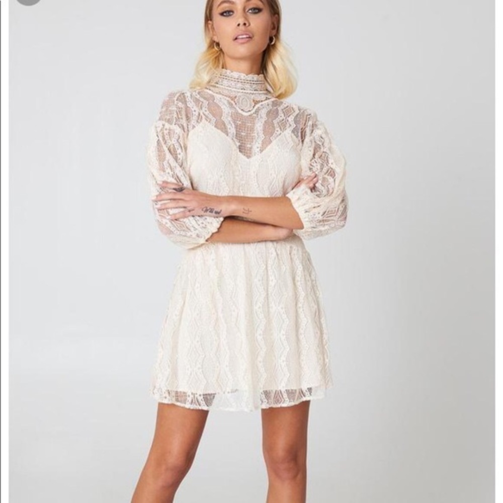 Free People Bittersweet Long Sleeve Dress Ivory